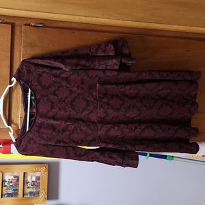 My Michelle ruffle sleeve burgundy dress
